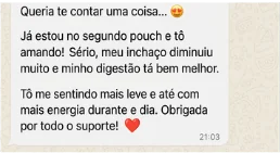 Mensagem de cliente no WhatsApp: 